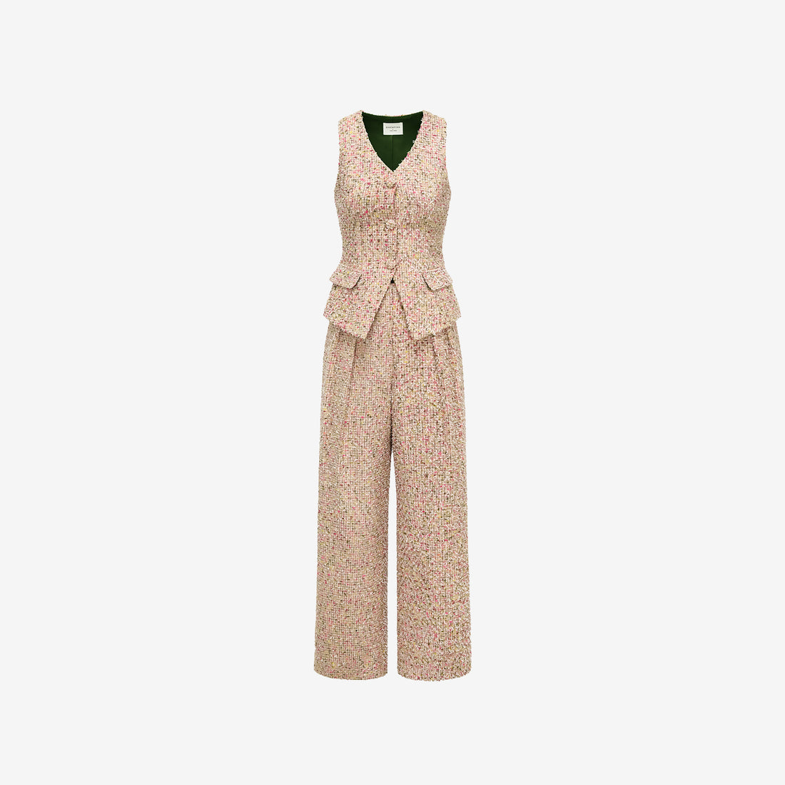 "Chelsea Citywalk" Tweed Special Cut Wide Leg Pants - Monet Garden