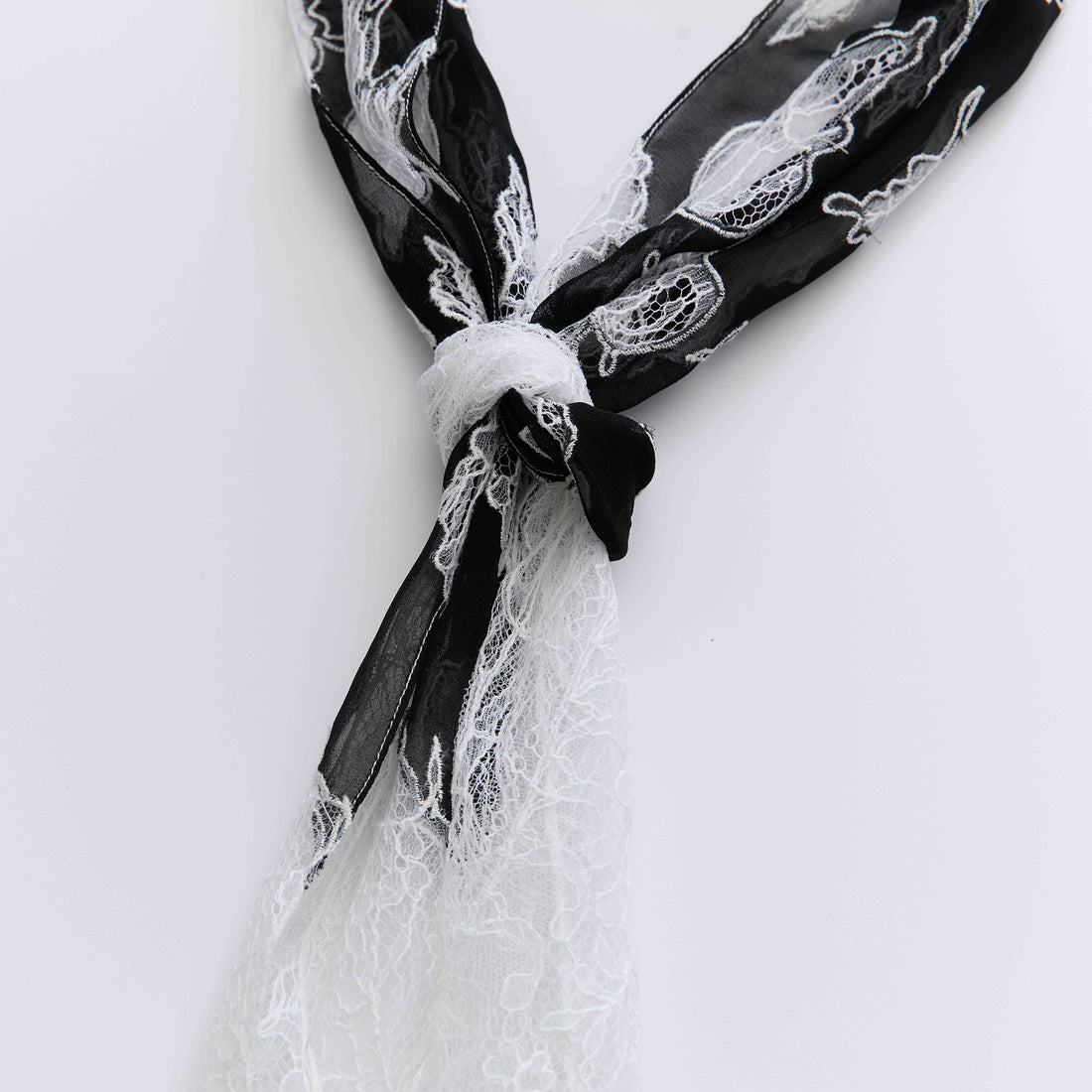 "Quiet Mastery" French top custom lace scarf—Amber Garden
