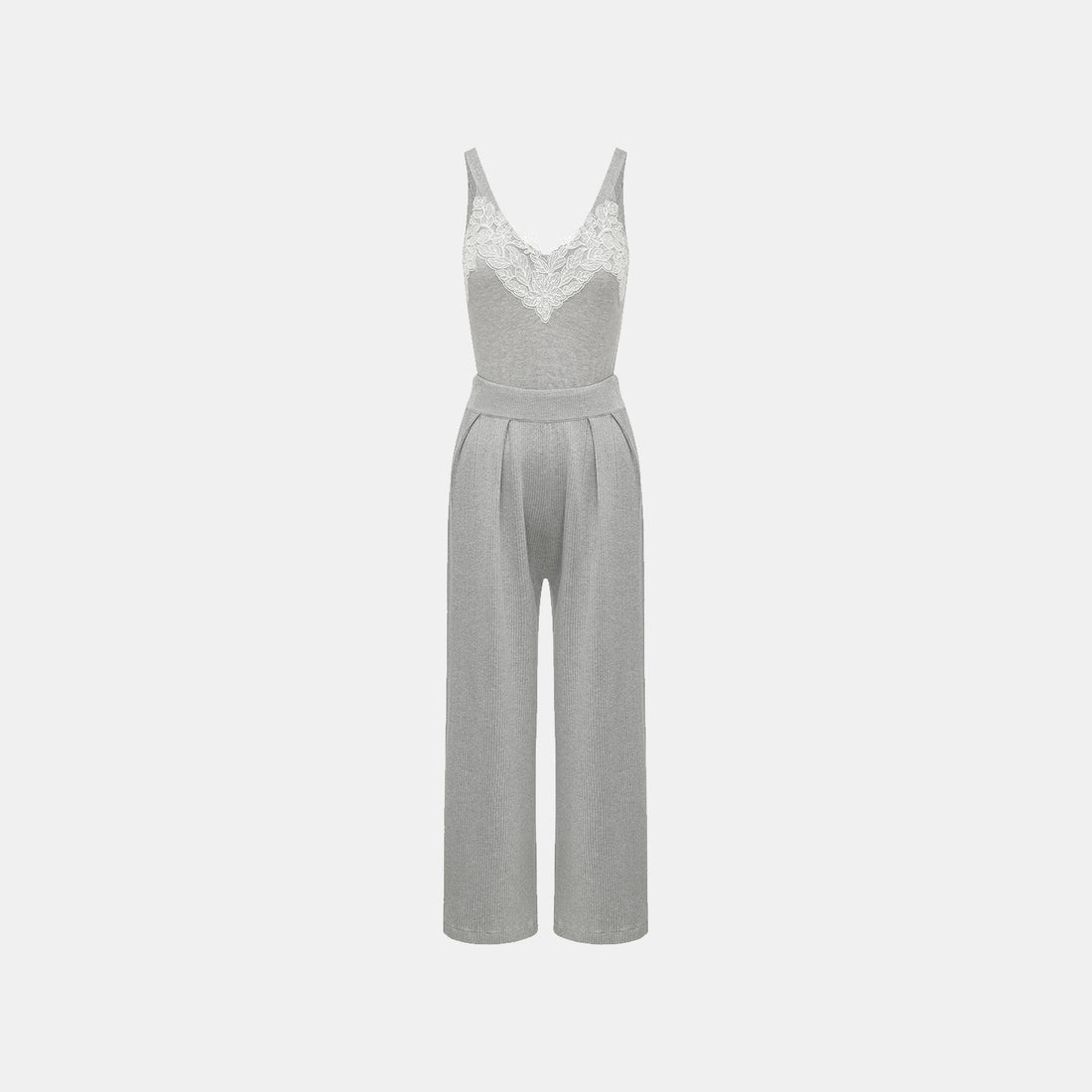 "Spring diary." Herringbone lace Silk Cashmere knitted vest - Ash