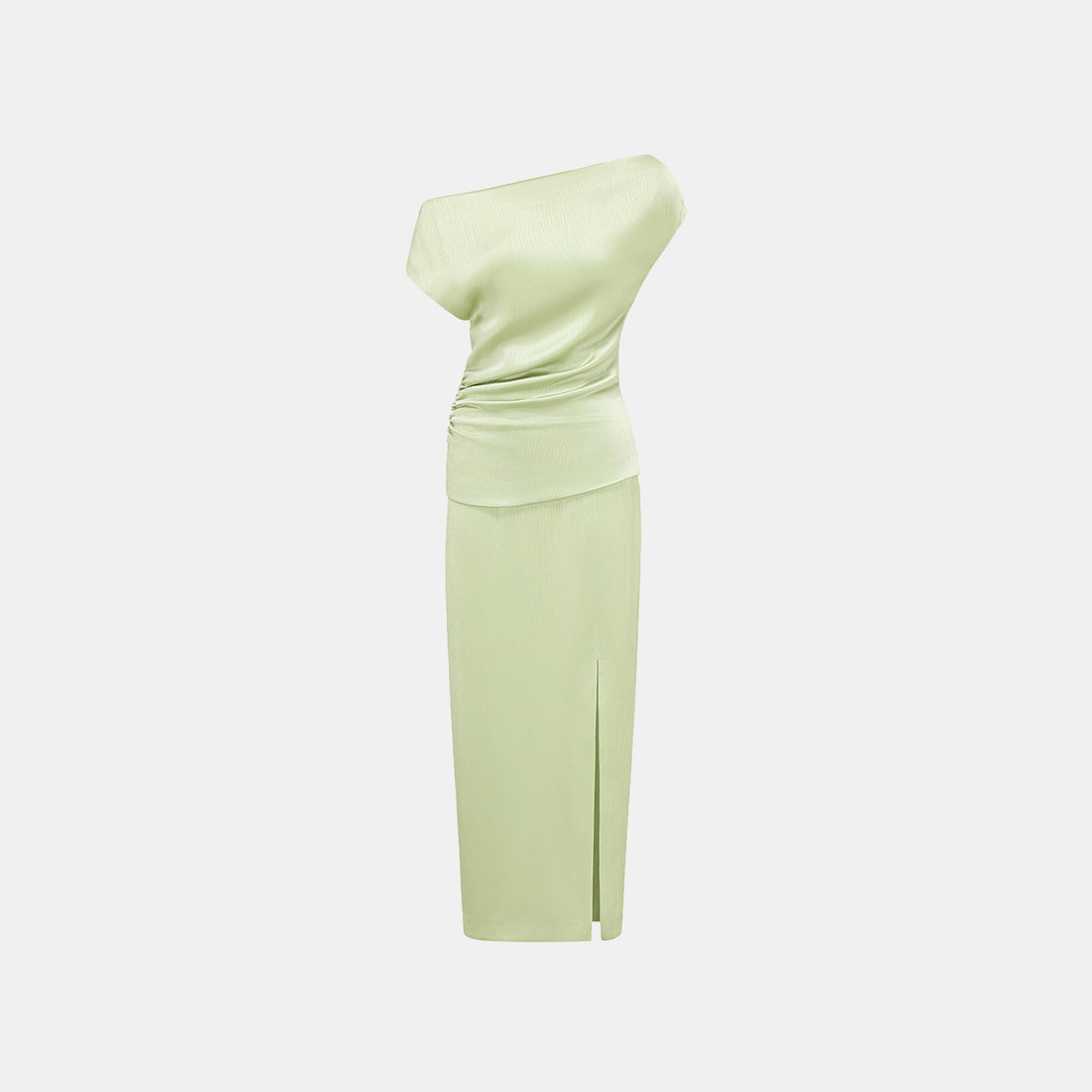 "Easy Go Chic" Korean Pleated Fabric Pencil Skirt - Bubble Green