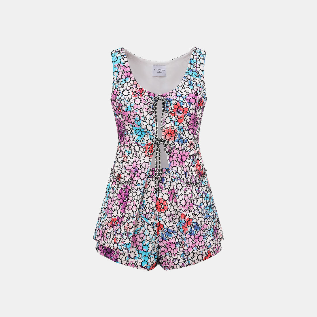 "Brunch in Provence" Italian ink cotton lace lace vest vest - Qi Zi Meng Chun Lavender Reverie