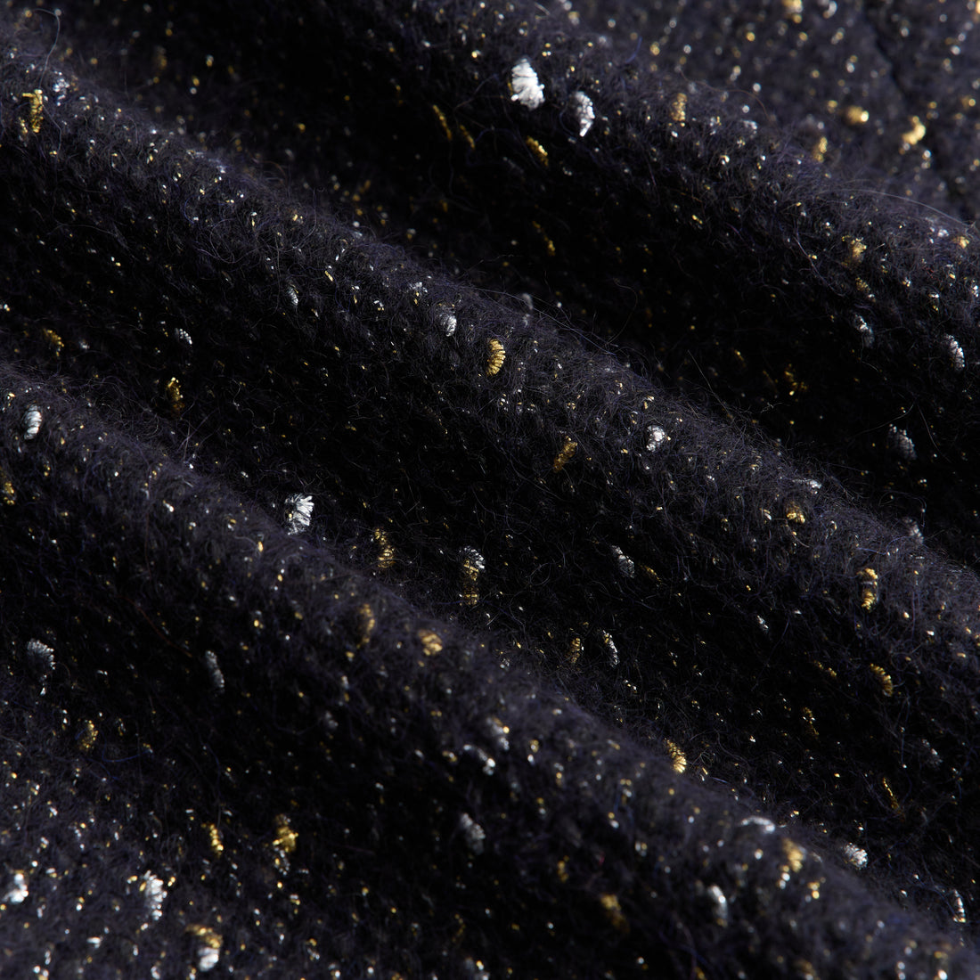 “Winter Diary”義大利立體Pebble圈絨箔金羊毛大衣—Polar Galaxy極夜星河