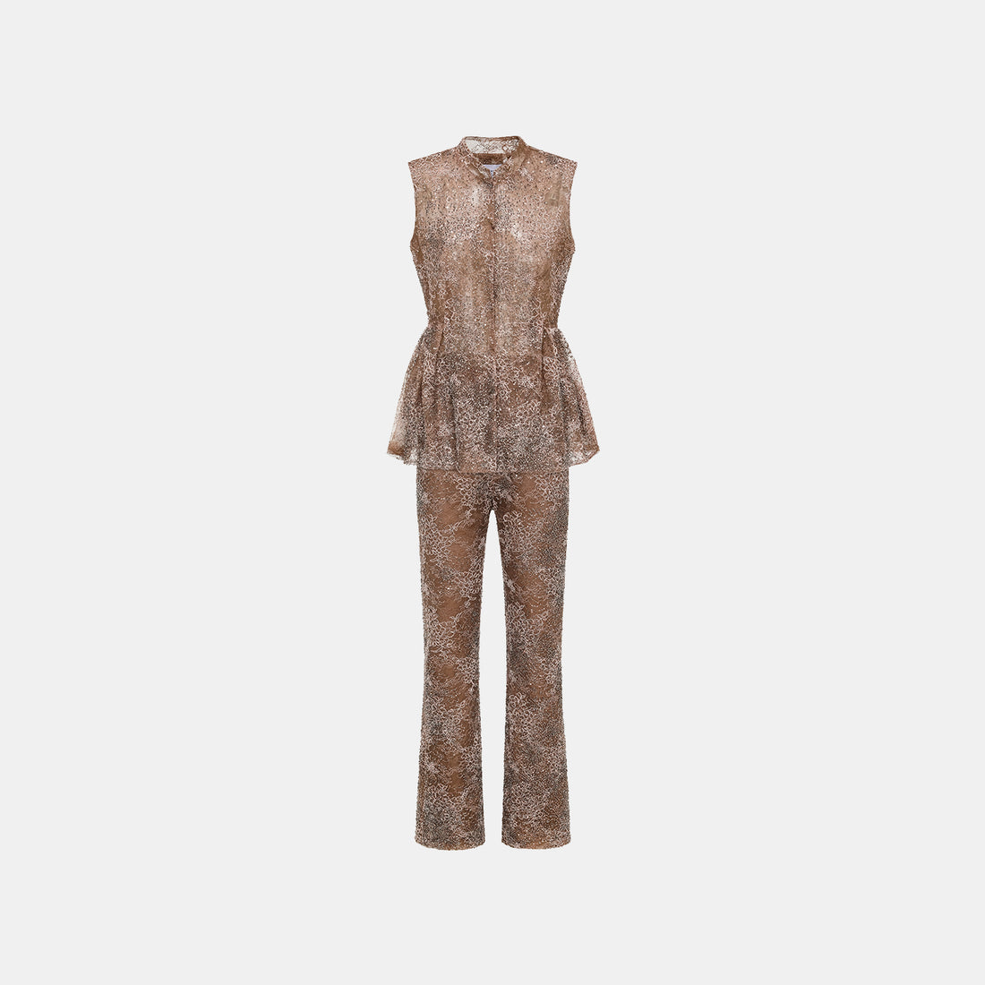 "Imperial Gala" Luxe Beaded Light Chinese Cut Top—Rosewood Gleam