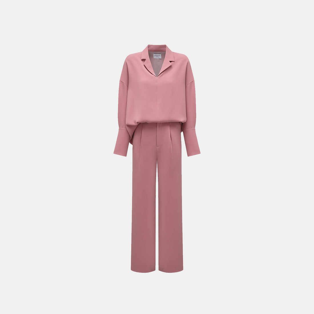 "Easy-go Chic" Textured Acetate 3D Tailored Wide Pants—Dusk