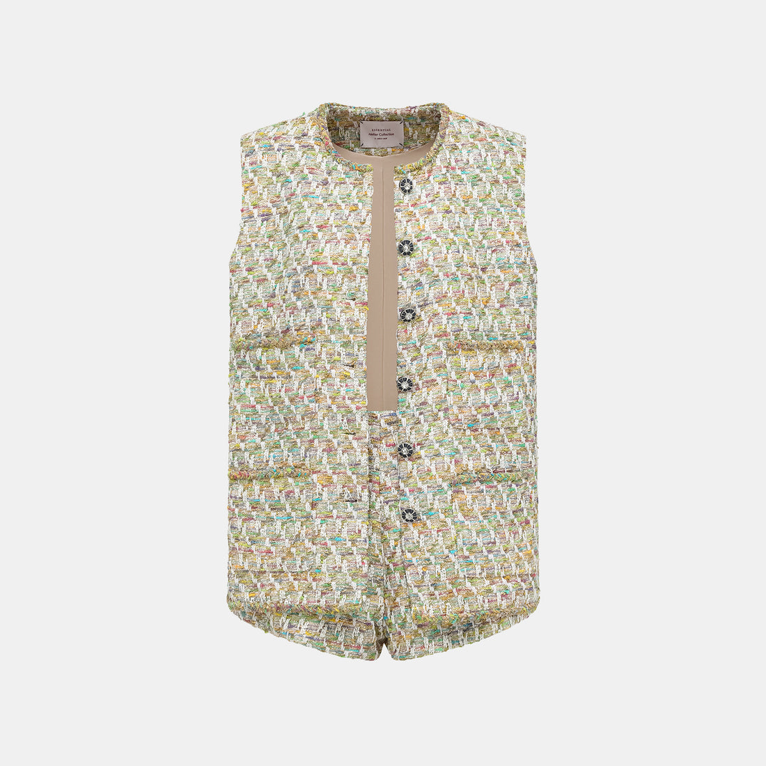 "Weekend at Monaco" Spanish gold-work lightweight tweed shorts—Emerald Waltz