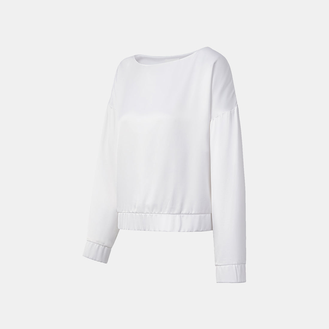 “Easy Go Chic.” Satin Acetate Leisure Suit—White