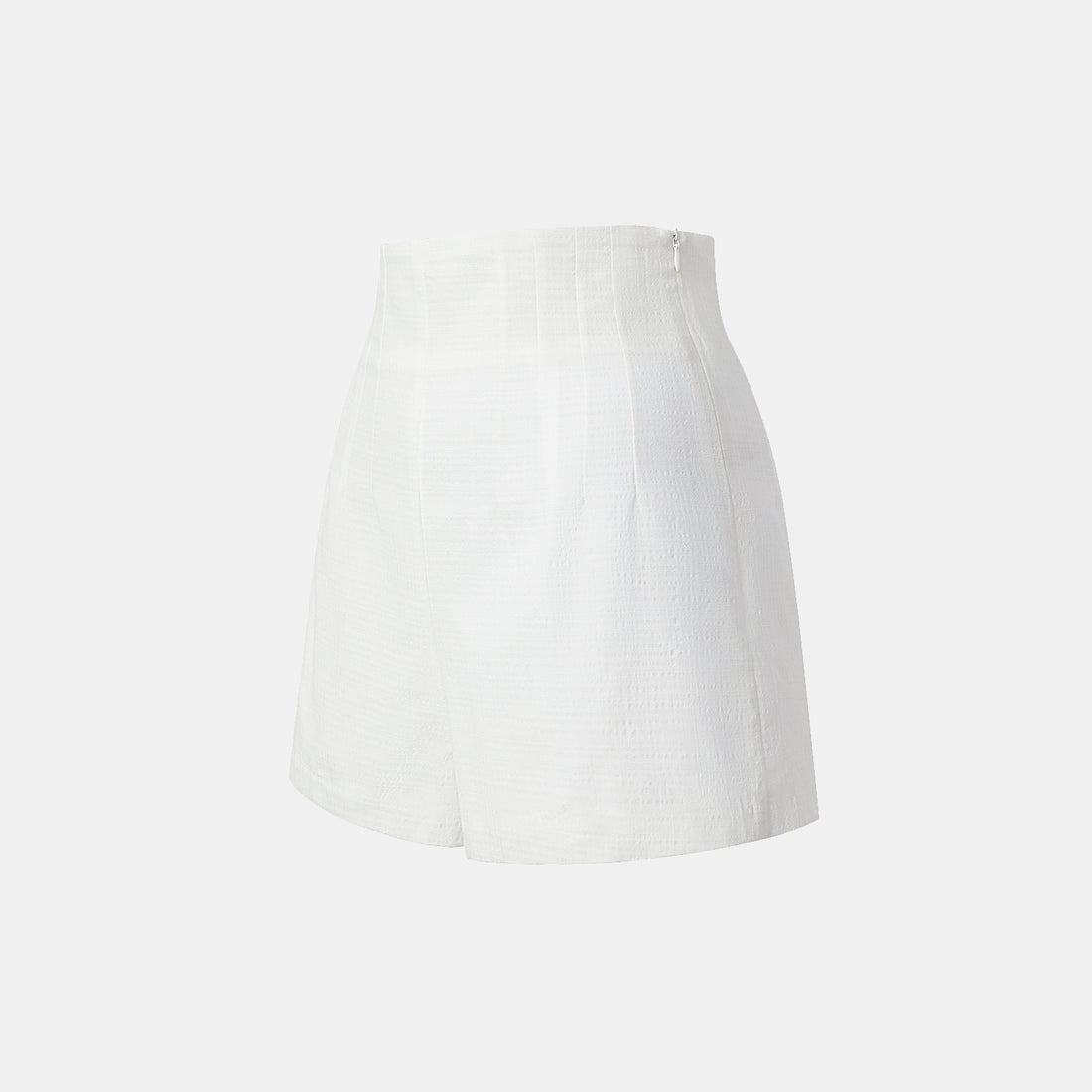 "Easy go Chic" Waffle Shoulder Pad Shirt/Shorts Set - White