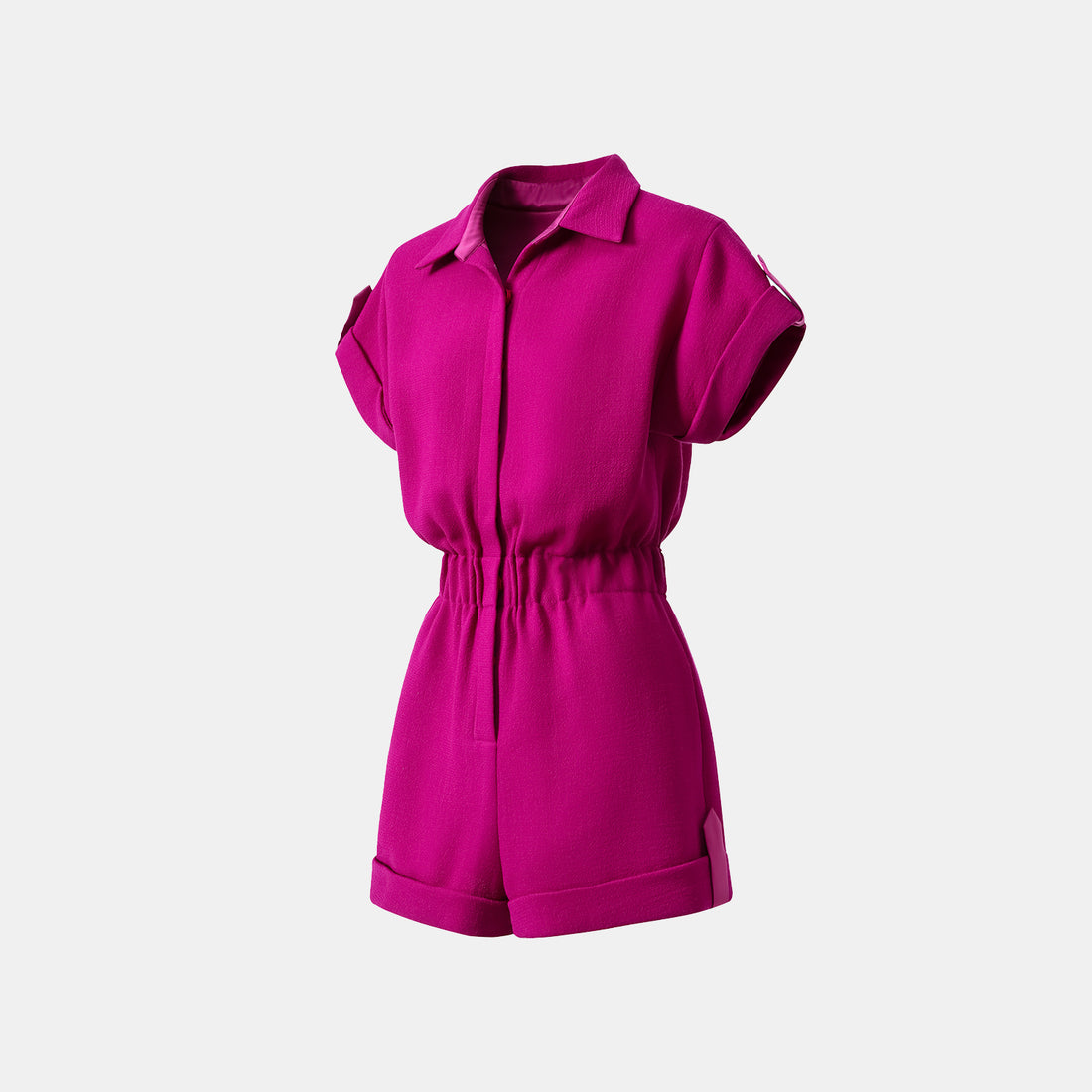 "The Top" British top double-faced crepe jumpsuit - Fuchsia