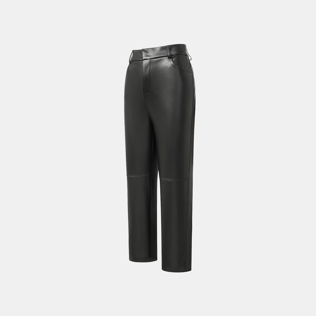 "Easy-go Chic" Vegan Leather Cropped Pants - Black