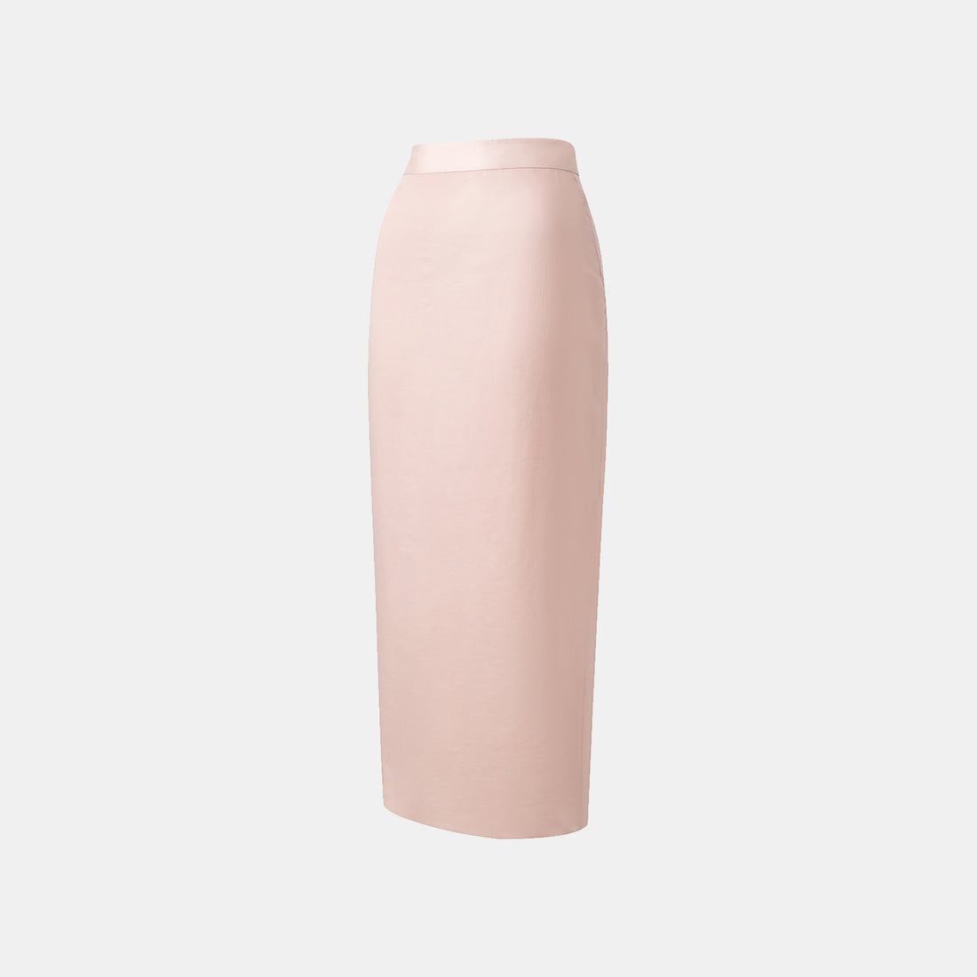 "Intellectual Moment" Tencel Satin Chiffon Pencil Skirt - Rose Pink