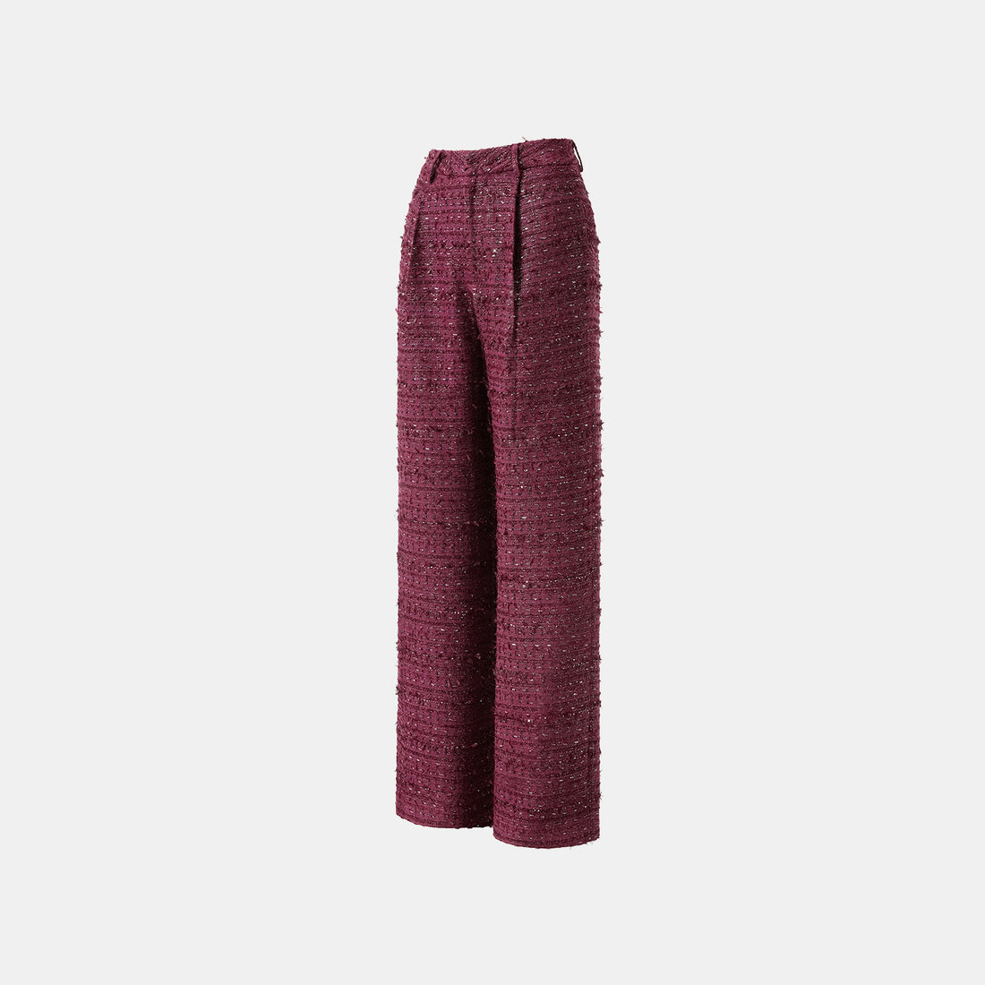 "Westminister Weekdays" Lightweight Tweed Tailored Wide Pants - Romance
