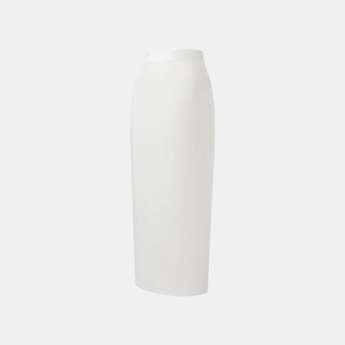 "Intellectual Moment" Tencel Satin Chiffon Pencil Skirt - Simple White