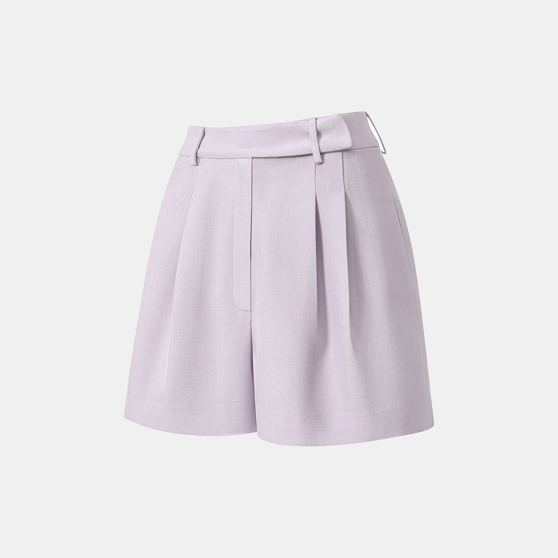 "Speak Sleek" Luxe Lightweight Hemp Textured Acetate Shorts—Lilac