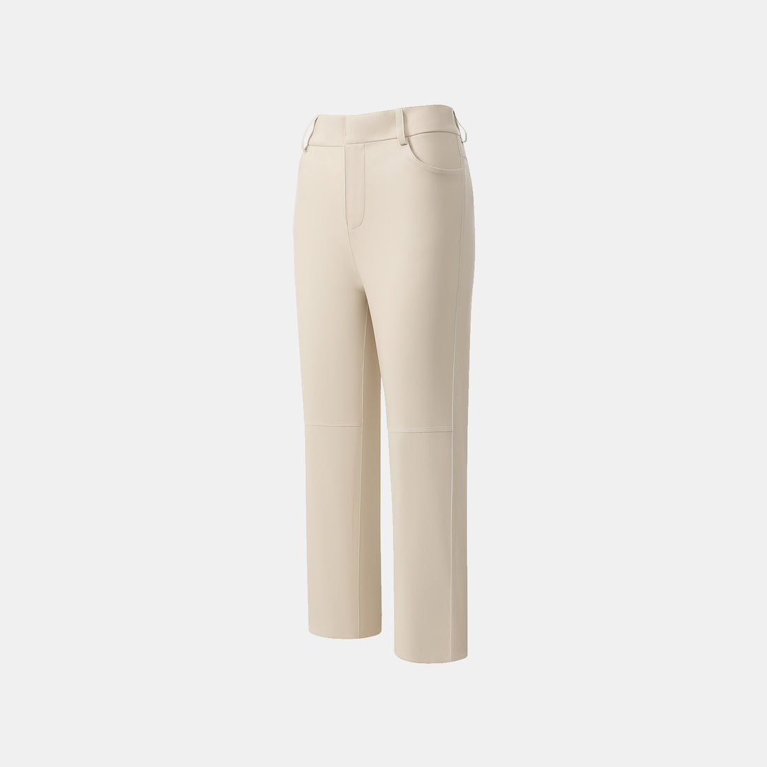 Easy-go Chic” Vegan Leather Cropped Pants—Cream White
