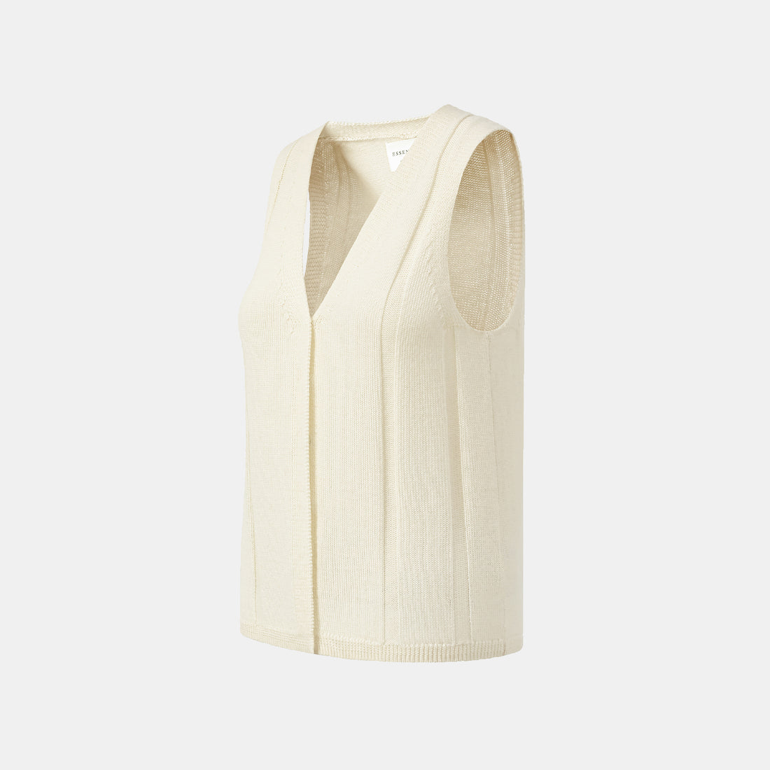 "Autumn Diary" 100% Cashmere V-neck vest - Milk