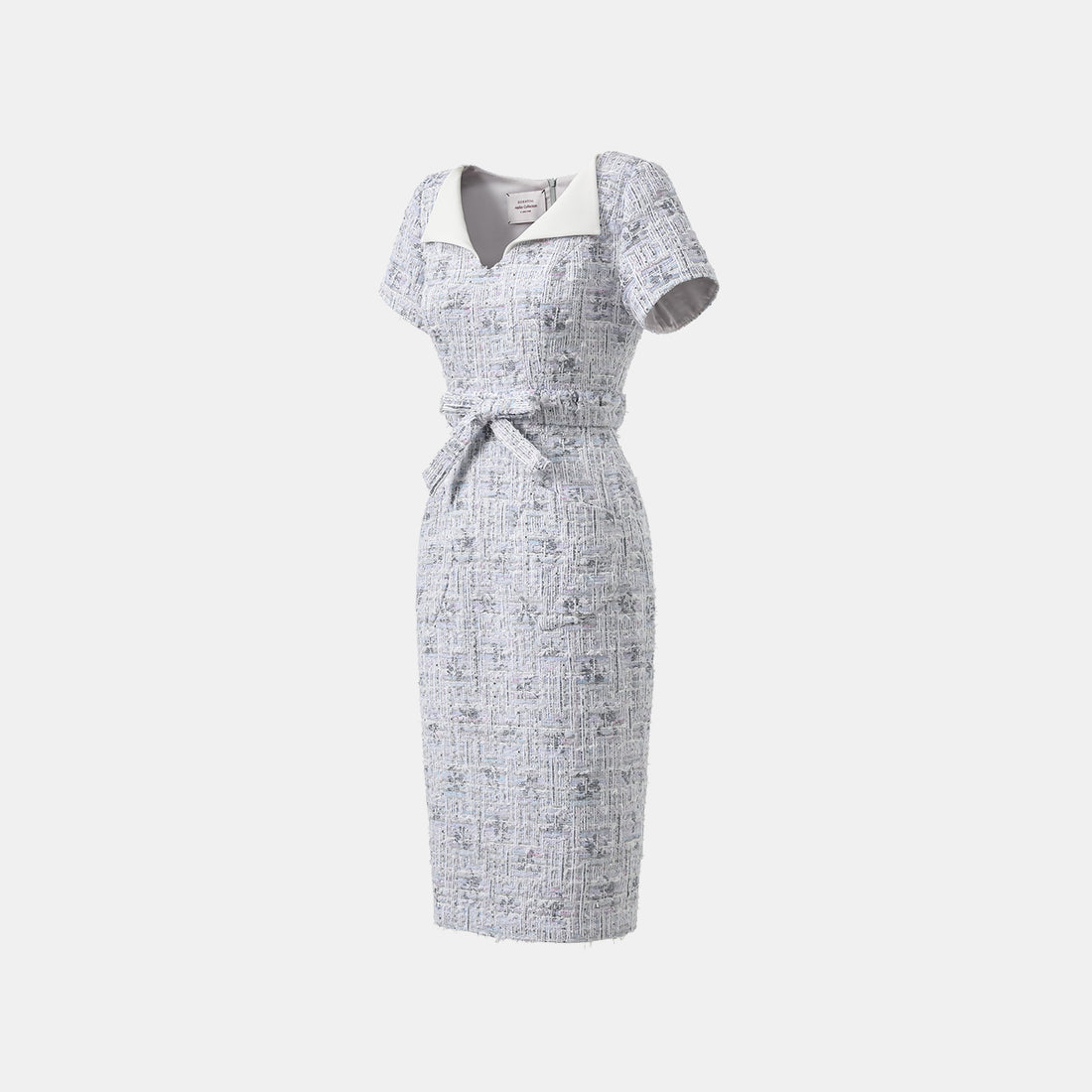 "Arcade of CherJoy Atelier." French summer light tweed three-dimensional cut drawstring dress