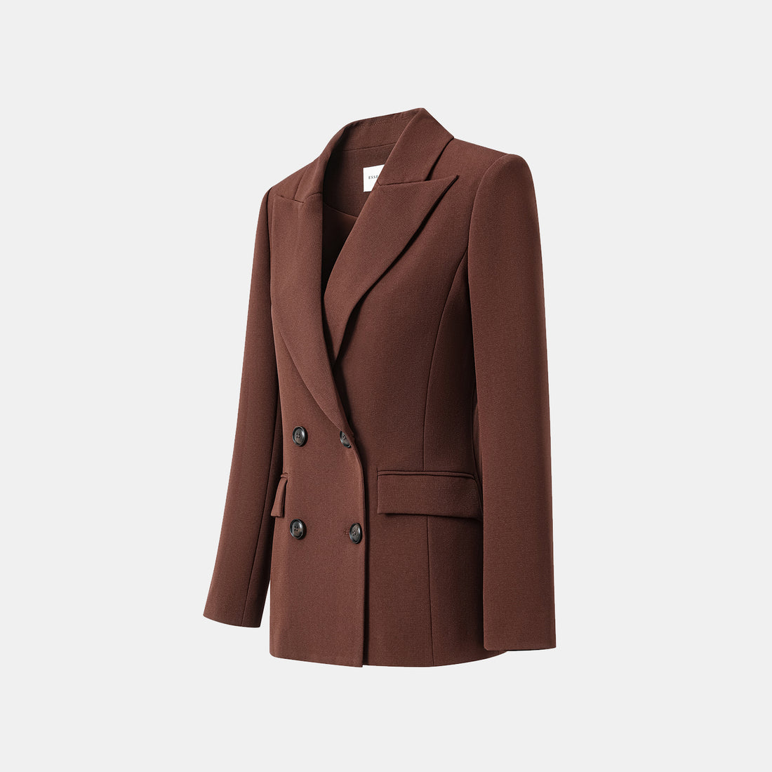 "Westminster Weekdays" Luxe Hemp Acetate Double Breasted Blazer - Cognac