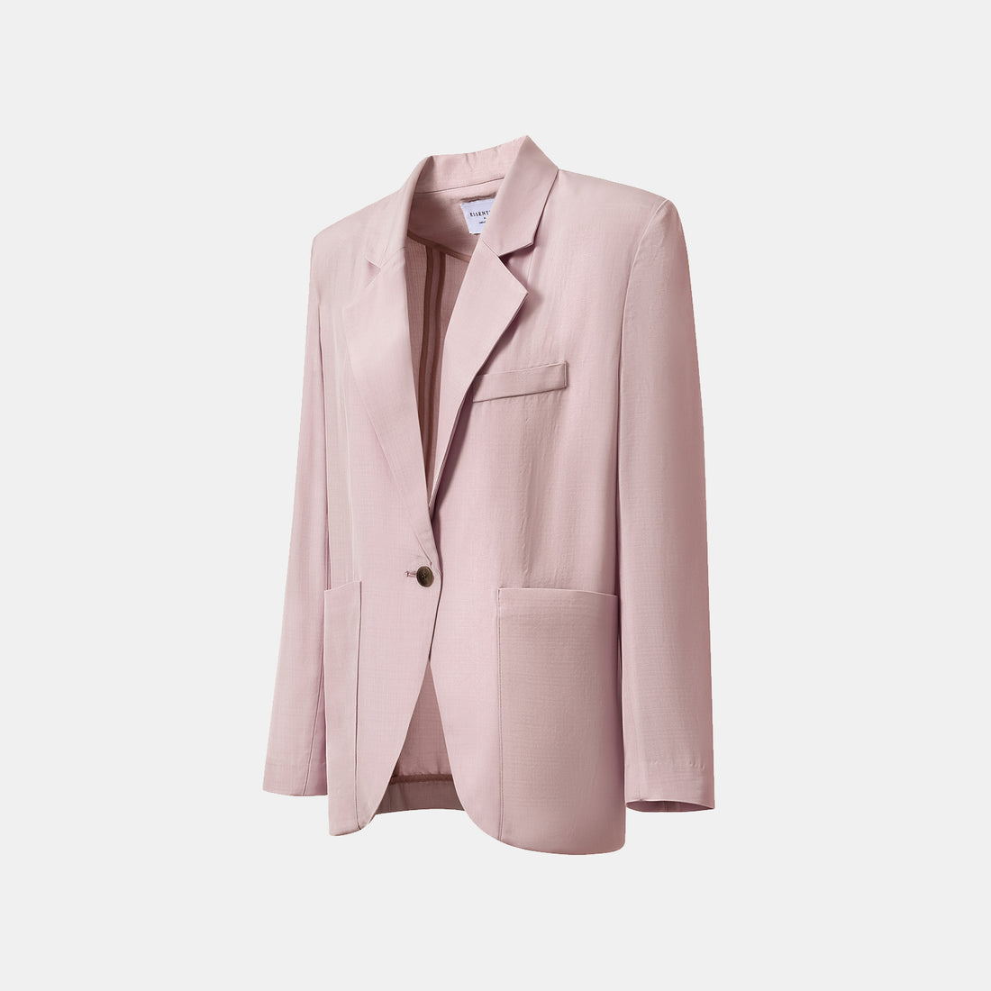 "Speak Sleek" Luxurious Lightweight Hemp Texture Acetate Oversized Suit Jacket—Pink