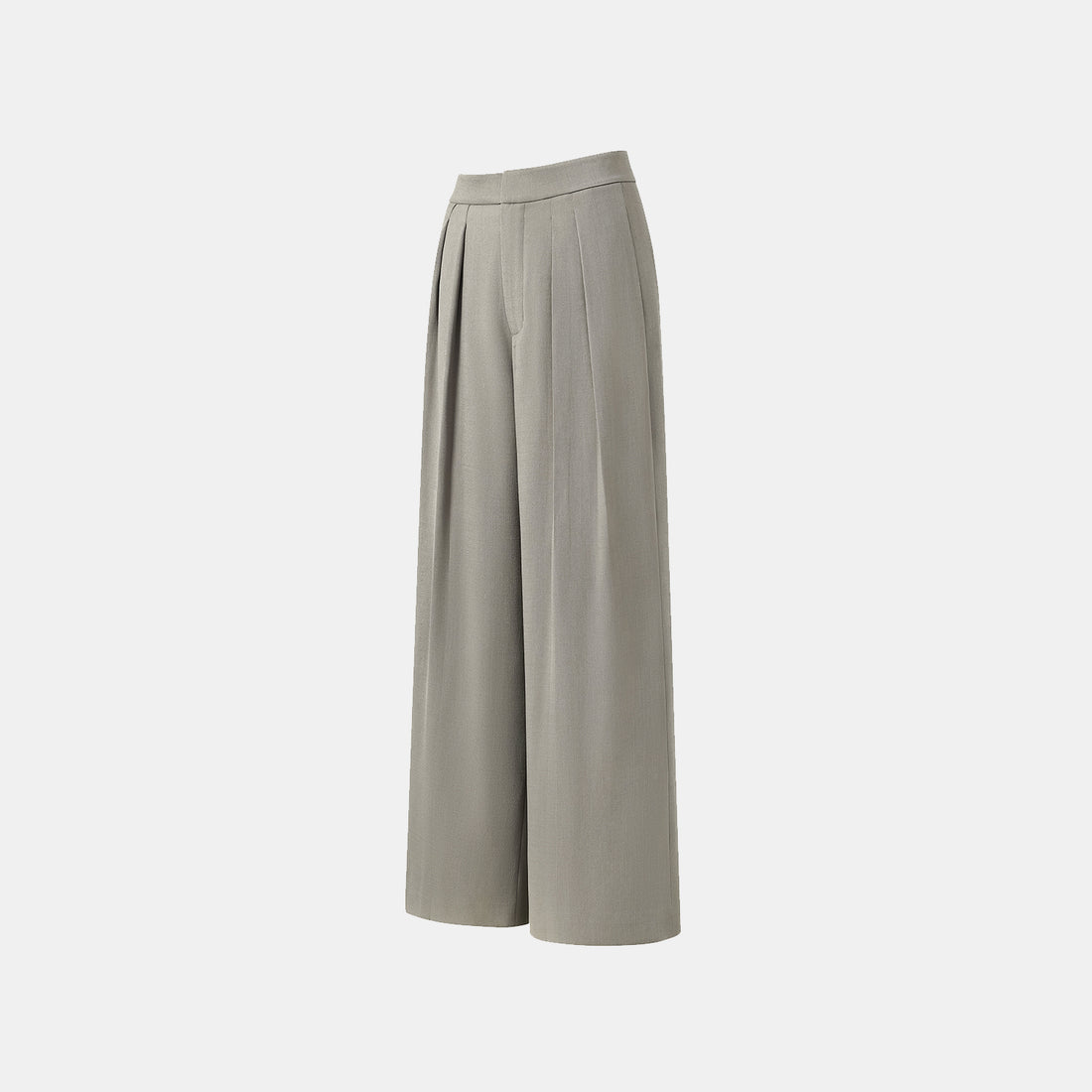 "Autumn Diary" Korean super stretch drape texture fabric special cut wide leg trousers - gray