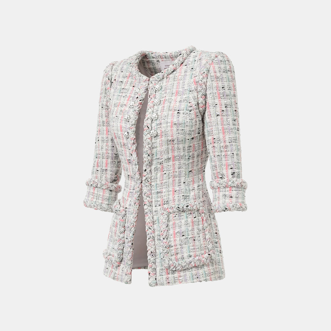 "Arcade of CherJoy Atelier." French summer light tweed high-end custom three-dimensional tailoring jacket