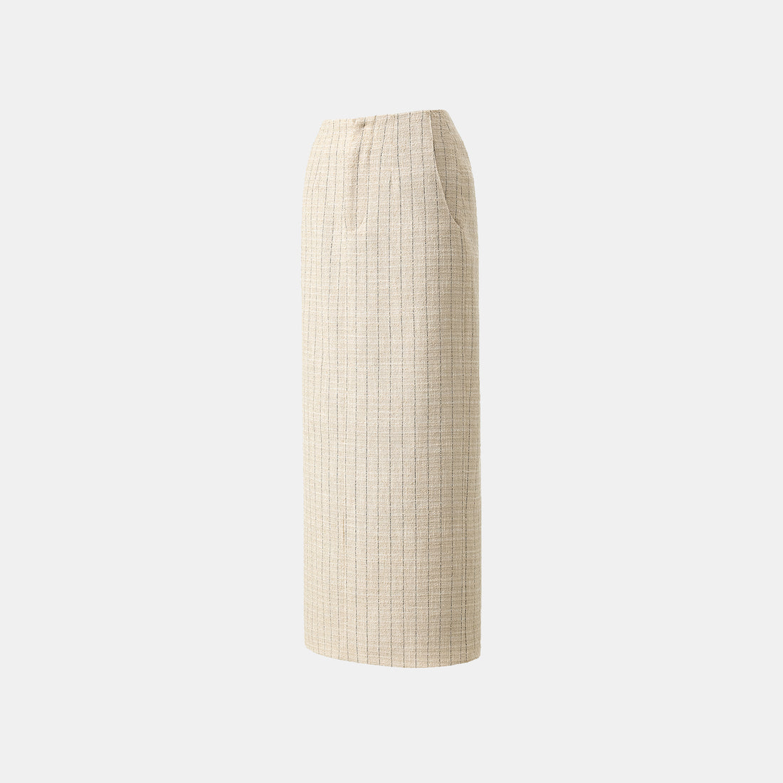 "Westminster Weekdays" Light Tweed Pencil Skirt - Vanilla Soufflé