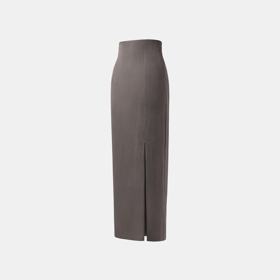 "Easy Go Chic" Korean Pleated Fabric Pencil Skirt - Leather Brown