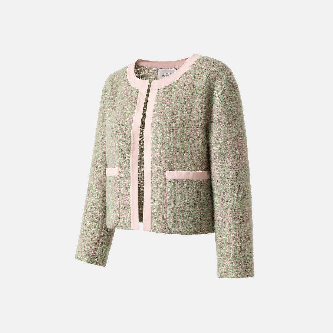 "Breeze boucle" British top light tweed No.8 coat - Easter Garden