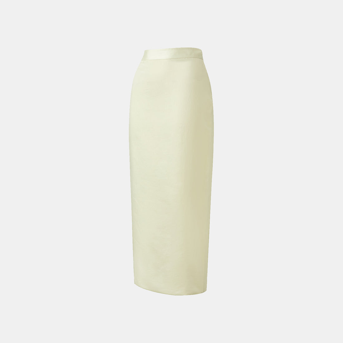 "Intellectual Moment" Tencel Satin Chiffon Pencil Skirt - Goose Yellow