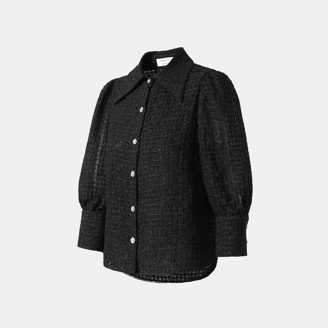 "Mayfair Datenight" Jacquard Lace Shirt—Midnight