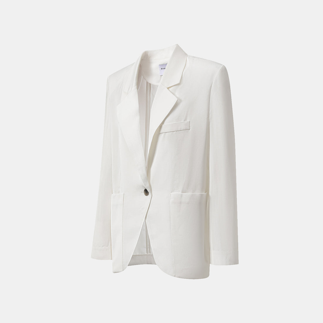 "Speak Sleek" Luxurious Lightweight Hemp Texture Acetate Oversized Suit Jacket—Ivory