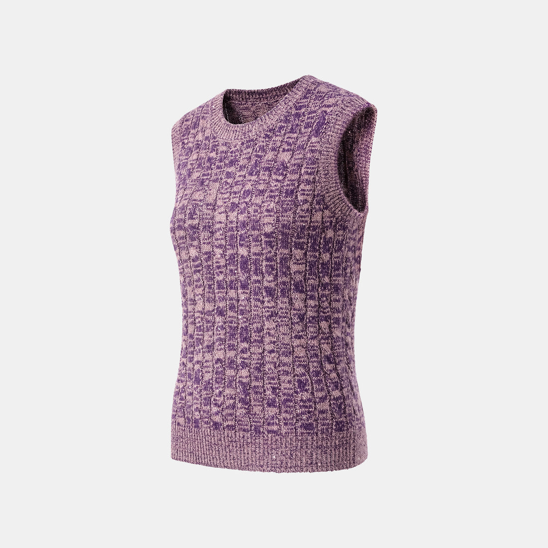 "Winter diary." 100% Cashmere Sequined Cable Knit Vest—Charm