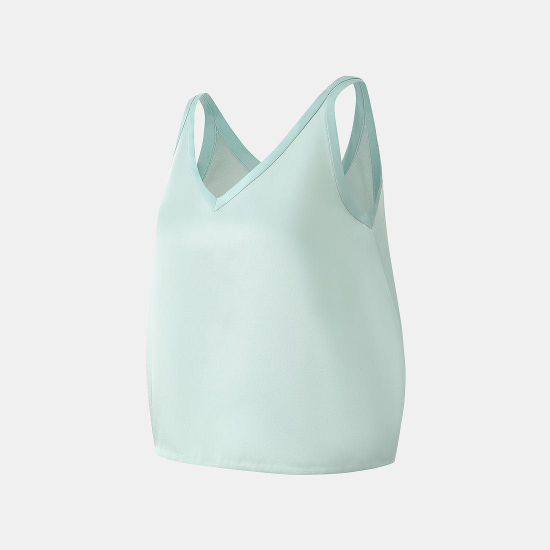 "Weekend at Monaco." Heavy Satin Panelled Tank Top — Mint