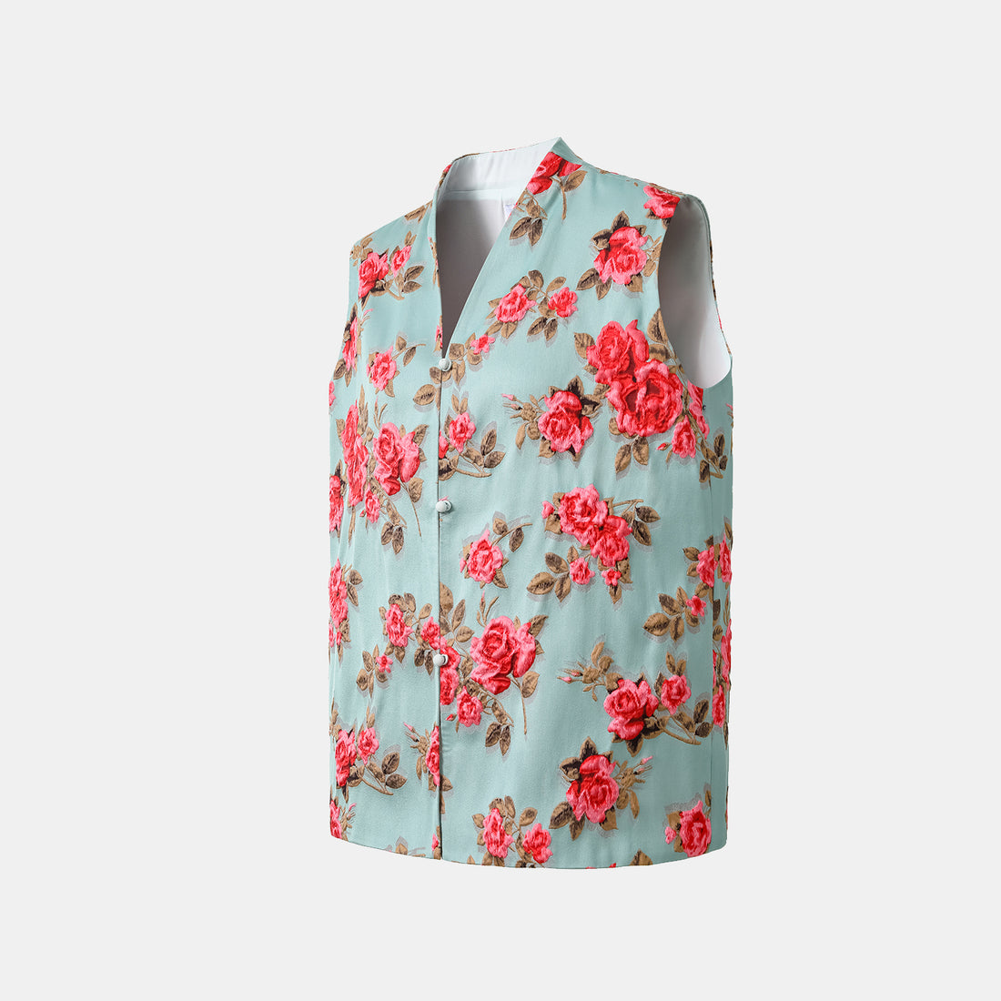 "Imperial Garden Teatime" Italian three-dimensional jacquard light Chinese style vest