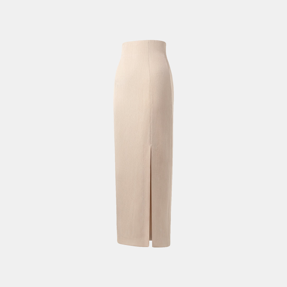 "Easy Go Chic" Korean Pleated Fabric Pencil Skirt - Nude Gold