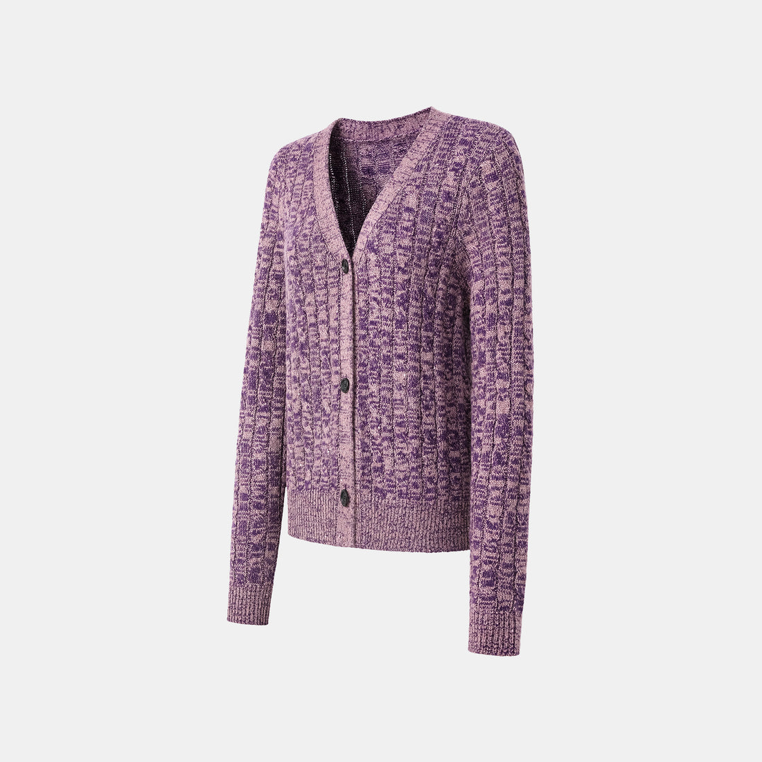 "Winter diary." 100% Cashmere Sequined Cable Knit Cardigan—Charm