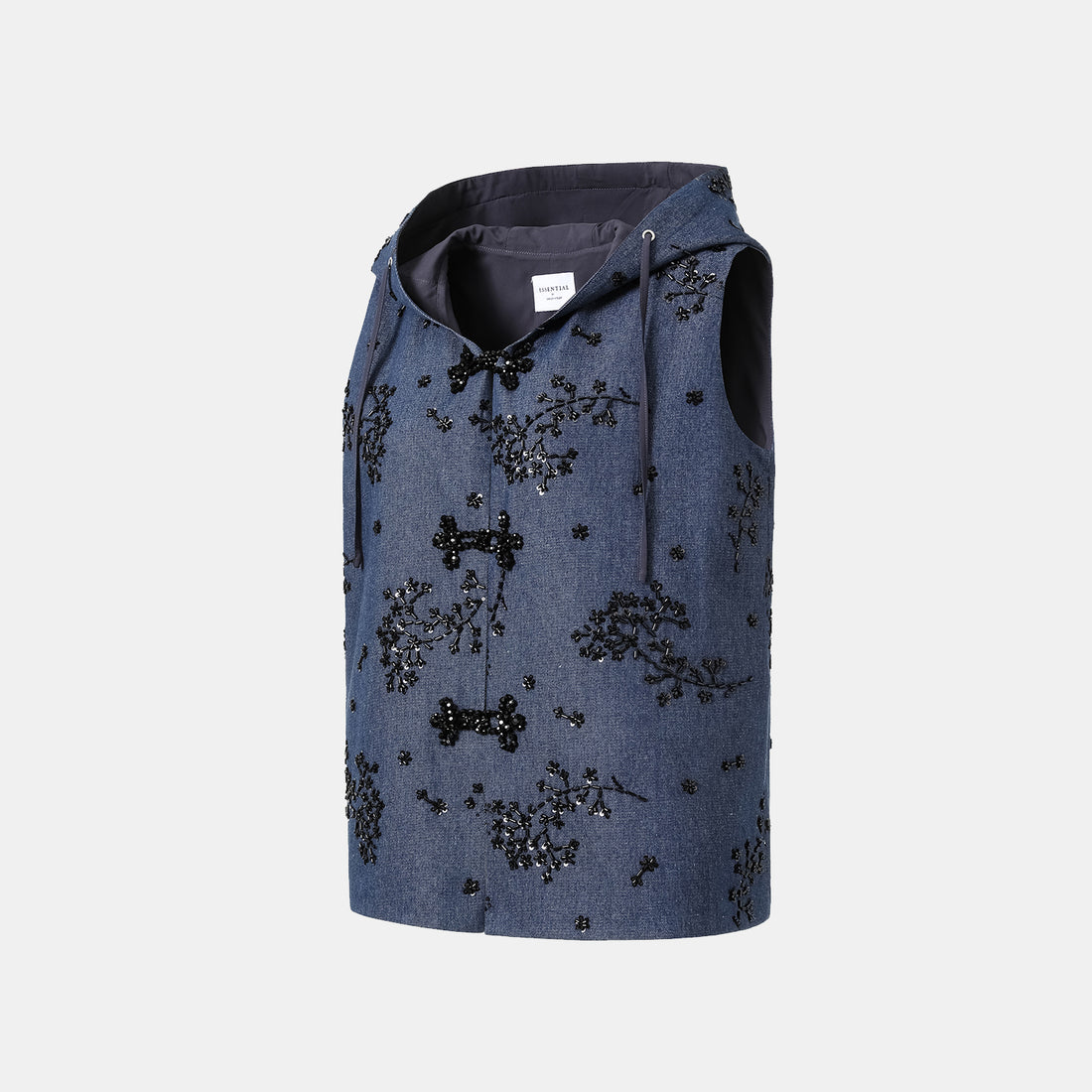 "Spring" Italian beaded hooded light Chinese style vest