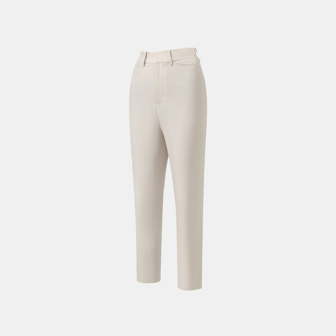 "Weekend at Monaco." Special bamboo texture acetate casual nine-point pants—Beige