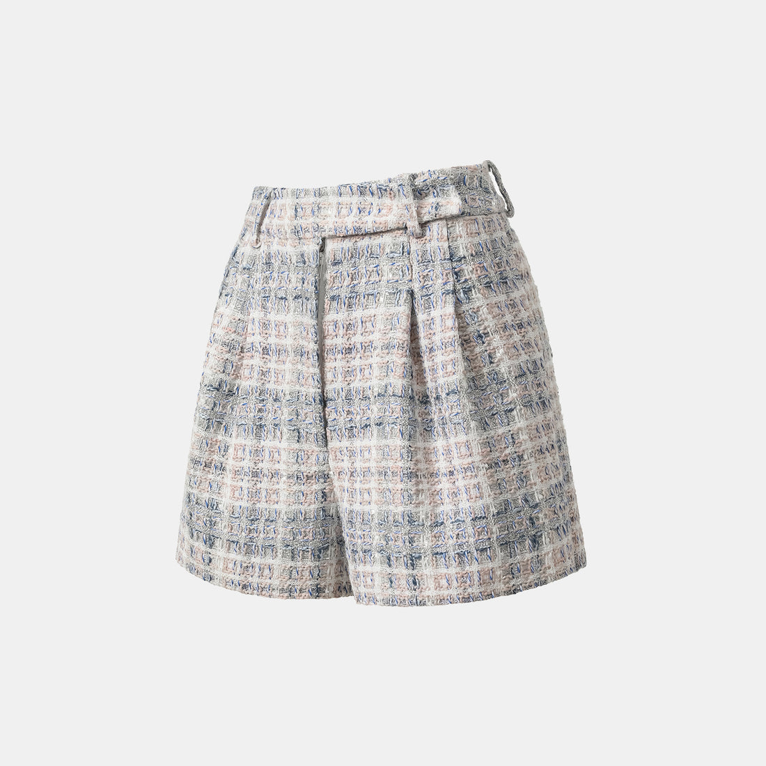"Westminster Weekdays" Light Tweed Shorts—Blueberry Biscuit