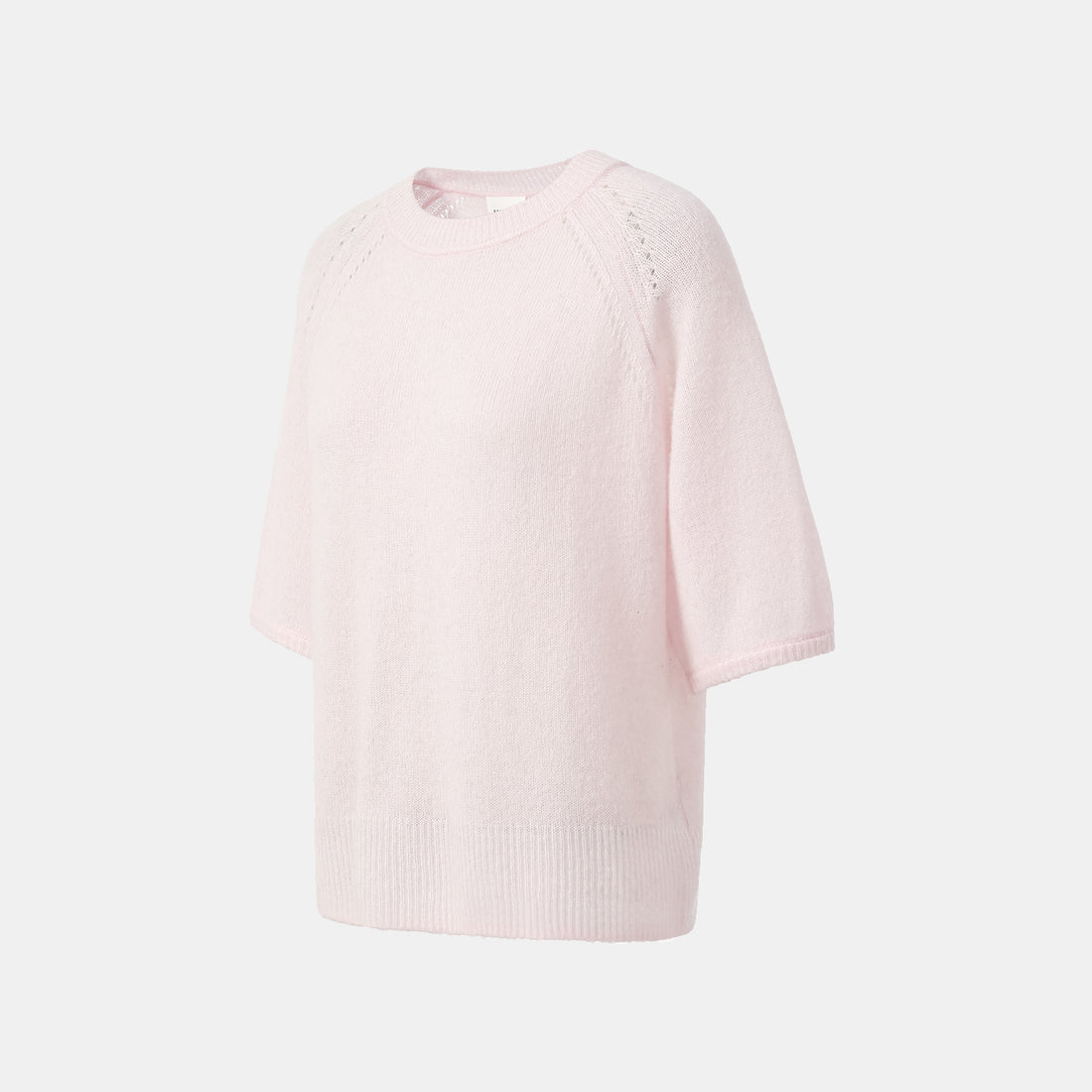 Autumn Diary Silk Cashmere Half Sleeve Top—Rose Water
