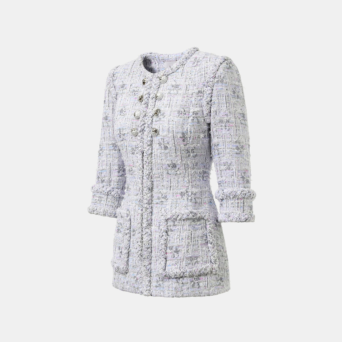 "Arcade of CherJoy Atelier." French summer light tweed high-end custom three-dimensional tailoring jacket