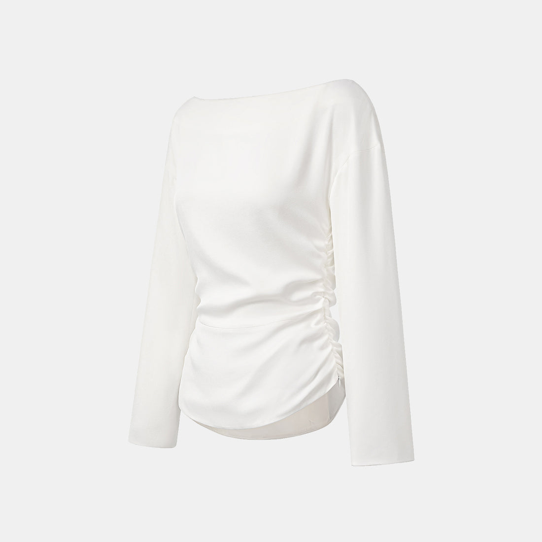"Mayfair Datenight." Crystal scale acetate Hepburn collar top - white