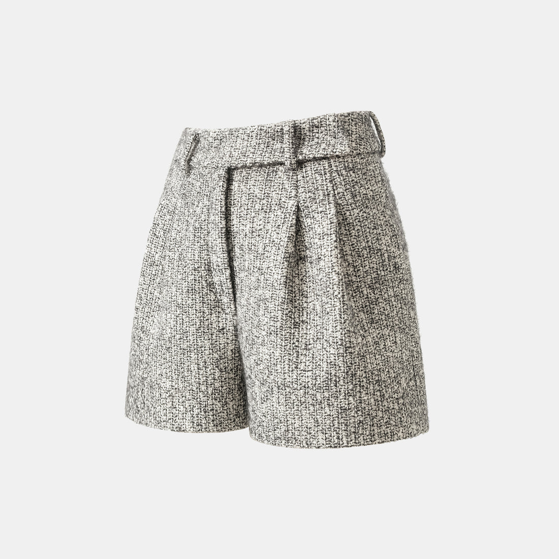 "Chelsea Citywalk." Tweed Shorts—Ashen Radiance