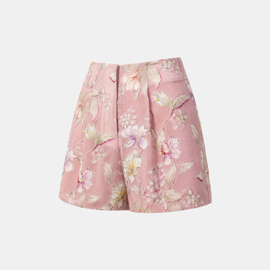 "Imperial Garden Teatime" Italian hand-painted silk shorts
