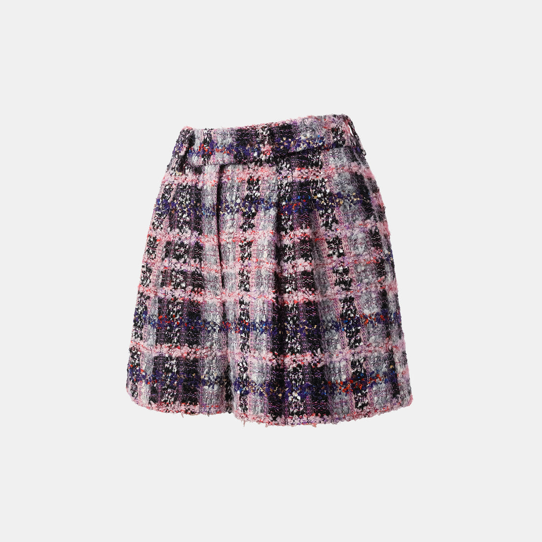 "Brunch at Ritz." Wool Tweed Shorts—Cosmic Macaron
