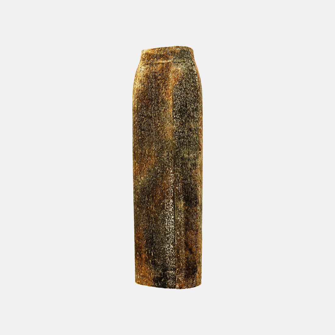 "Imperial Garden Teatime" Silk Velvet Chinese Style Pencil Skirt - Late Autumn Amber
