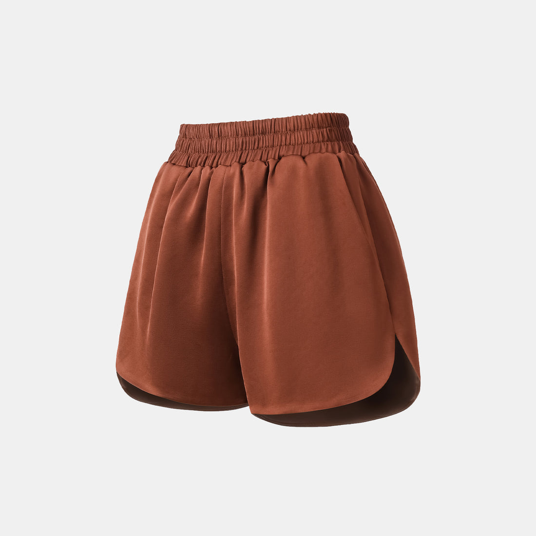 "Easy-go Chic" Heavy Acetate Lounge Shorts—Honey Brown