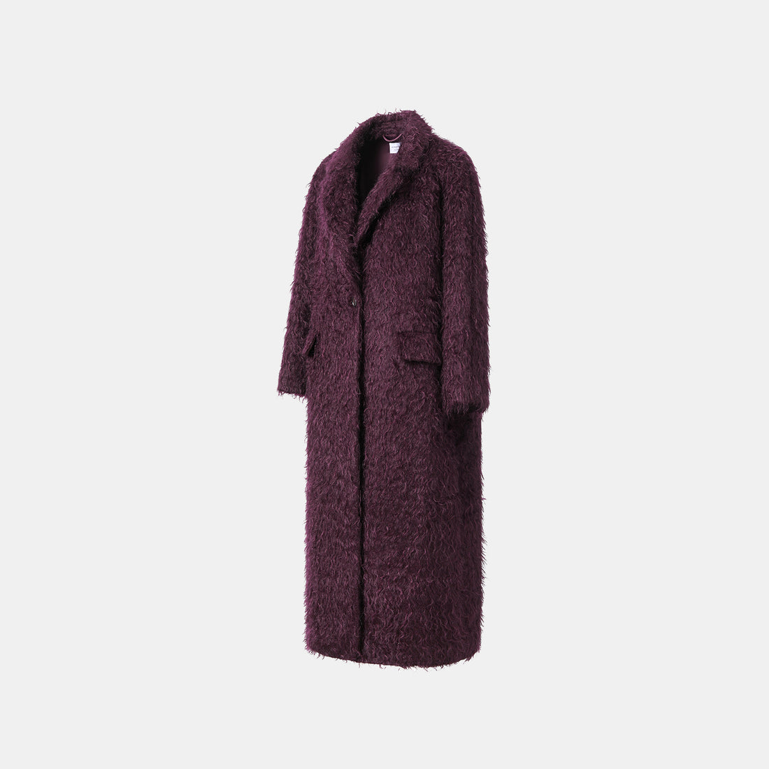 “Winter Diary” 馬海毛蓬鬆立體絨圈長大衣—Bordeaux Nightfall夜色波爾多