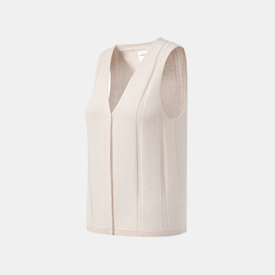 “Autumn Diary” 100% Cashmere V-Neck Tank Top—Rose Water