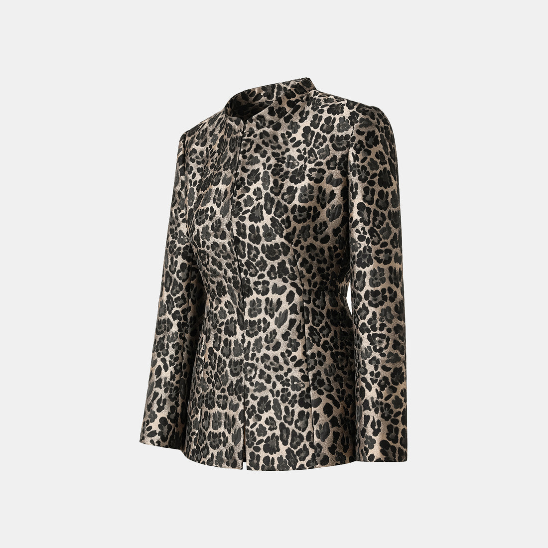 Italian wool jacquard three-dimensional tailoring new Chinese style jacket