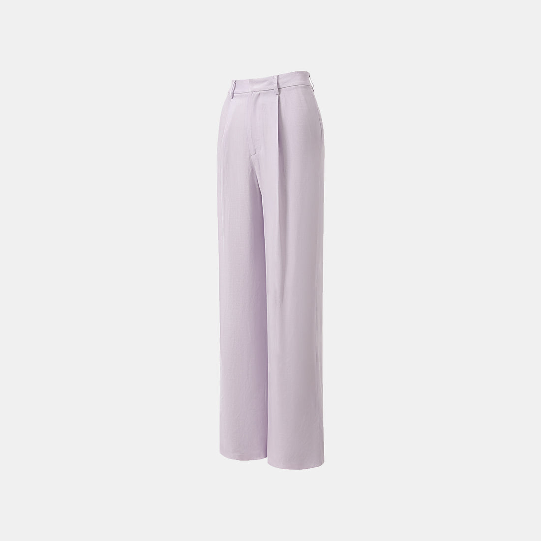 "Speak Sleek" Luxury Lightweight Linen Textured Acetate Three-Dimensional Tailored Wide Pants—Lilac